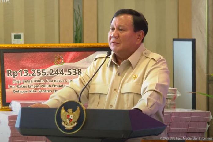 Presiden Prabowo Subianto di Kejagung, 20 Oktober 2025. (Dok YouTube Sekretariat Presiden)((Dok YouTube Sekretariat Presiden)