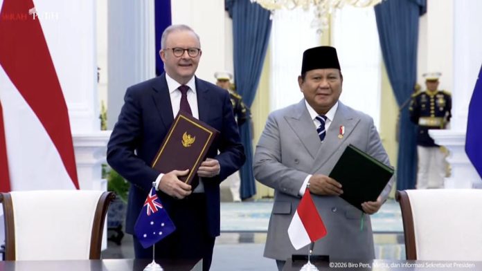 Presiden Prabowo Subianto menerima kunjungan kenegaraan PM Australia, Anthony Albanese. (istimewa)