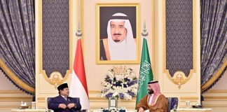 Prabowo Telepon Pangeran MBS, Minta Aksi Militer di Timur Tengah Dihentikan Ilustrasi - Presiden Prabowo Subianto bertemu Perdana Menteri Kerajaan Arab Saudi, Pangeran Mohammed bin Salman bin Abdulaziz Al Saud (MBS), di Istana Al-Salam, Jeddah. (Dok. Istimewa Sekretariat Presiden).