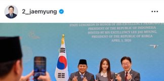 Moment Prabowo dan Carmen Hearts2Hearts Kompak Berpose “Finger Heart” di Korea Selatan