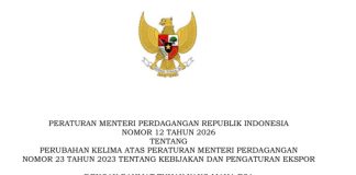 Kemendag Terbitkan Permendag 12/2026, Pemerintah Bisa Bekukan dan Cabut Izin Ekspor Secara Cepat
