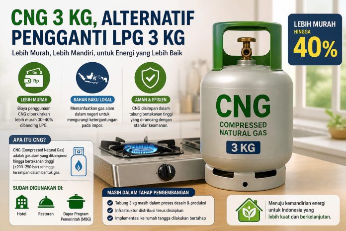 Ilustrasi - CNG alternatif pengganti LPG 3 KG(Brignas-RI.com)