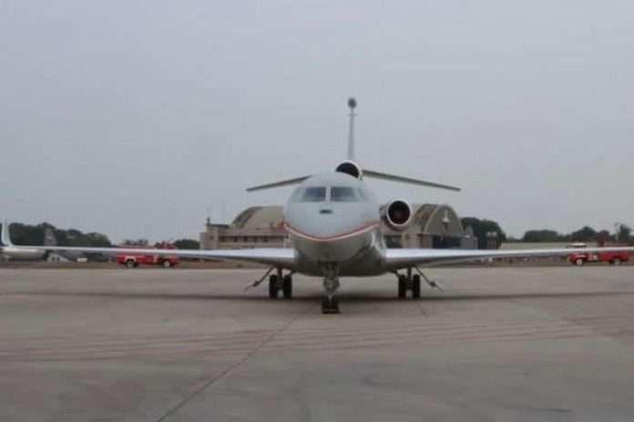 Pesawat Falcon 8X TNI AU. (Foto: Dok. Dispenau)
