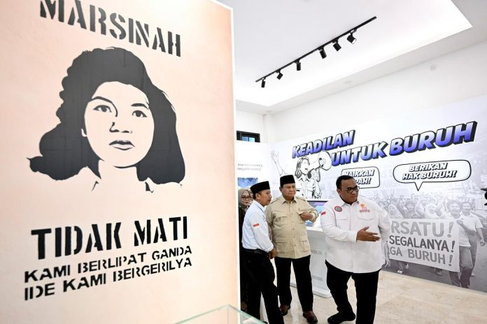Presiden Prabowo Subianto meresmikan Museum Ibu Marsinah dan Rumah Singgah di Desa Nglundo, Kecamatan Sukomoro, Kabupaten Nganjuk, Jawa Timur, pada Sabtu (16/05/2026). (Foto: Istimewa)