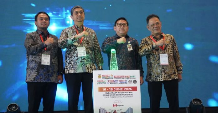 Direktur Jenderal Peternakan dan Kesehatan Hewan Kementerian Pertanian Agung Suganda membuka Indo Livestock 2026 yang diikuti 600 peserta dari 30 negara di Tangerang. (Dok. Indo Livesstock)