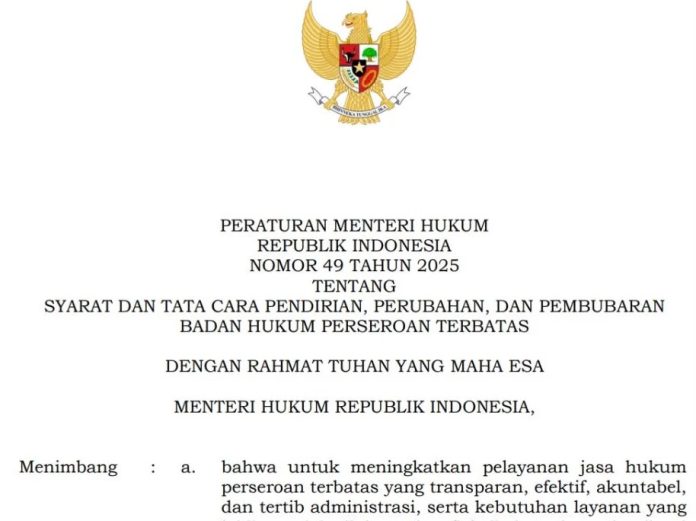 Permenkum 49/2025 memperkuat administrasi PT melalui SABH, termasuk pembaruan data Perseroan, pelaporan Pemilik Manfaat, dan kewajiban laporan tahunan. RUPS Tahunan kini perlu ditindaklanjuti melalui akta notaris dan meminta kepada Menteri Hukum (Foto: Istimewa)