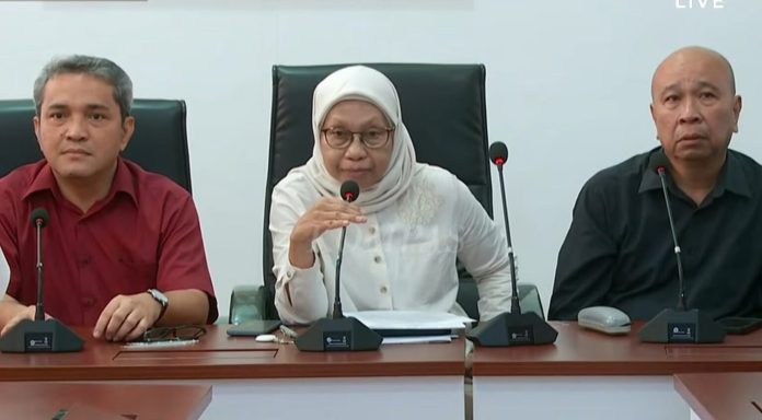 Rektorat kampus Universitas Bung Karno (UBK) saat jumpa pers terkait Ketua BEM UBK yang menerima uang Rp20 juta. @ foto Istimewa