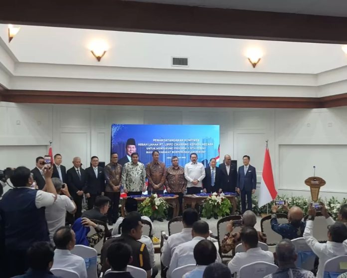 Lippo Group resmi menghibahkan lebih dari 30 hektare lahan di kawasan Meikarta, Kabupaten Bekasi di Wisma Danantara Indonesia, Jakarta Selatan, Senin (29/6) (Istimewa)