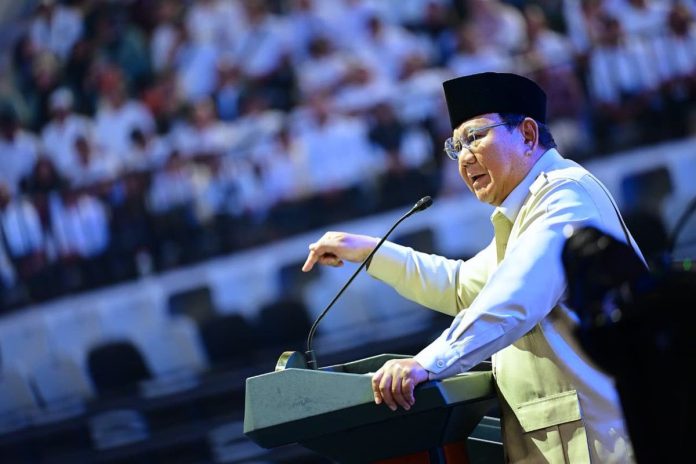 Presiden RI Prabowo Subianto saat berpidato dalam peringatan Hari Koperasi ke-79 di Indonesia Arena, Senayan, Jakarta, Minggu (12/7/2026). (Dok. Sekretariat Presiden)
