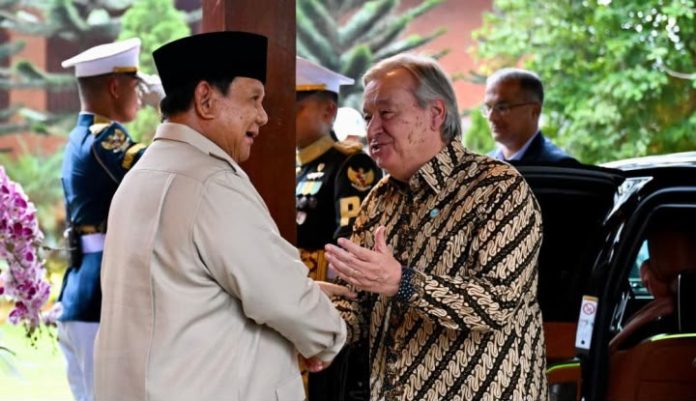 Sekjen PBB Antonio Gutteres berkunjung ke rumah Presiden Prabowo Subianto di Hambalang, Jawa Barat, Minggu (18/10/2026). (Dok. Sekretariat Presiden)